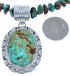 Sterling Silver Turquoise Native American Bead Pendant Necklace Set BX120366